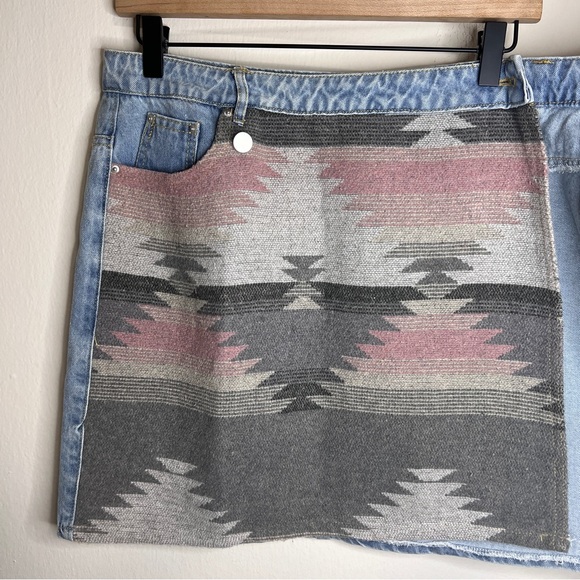 Miss Sparkling Boutique Denim Mini Wrap Skirt - Picture 3 of 11